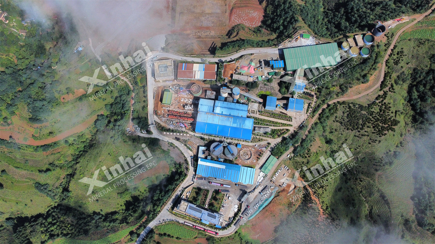 Xinhai mineral processing plant aerial view